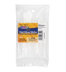 Hot Glue Sticks, Clear, 4" x 0.3125", 12 Pieces
