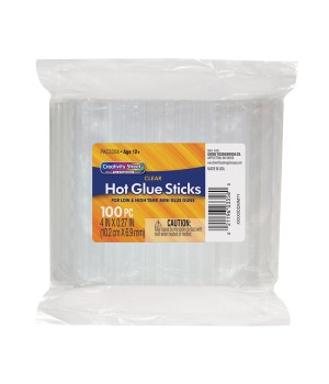 Hot Glue Sticks Classroom Pack, Clear, 4" x 0.27", 100 Pieces