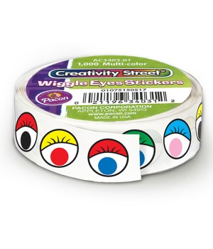 Wiggle Eyes Sticker Roll, Multi-Color, 0.5", 1000 Pieces
