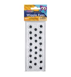 Peel & Stick Wiggle Eyes on Sheets, Black, Assorted Sizes, 60 Pieces