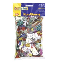 Fun Gems, Assorted Shapes, Colors & Sizes, 0.5 lb.