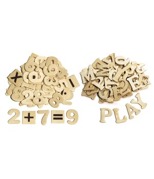 Letters and Numbers, Natural Wood, 1.5", 200 Pieces