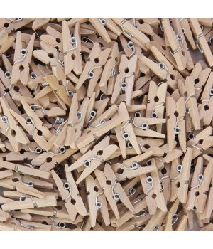 Mini Spring Clothespins, Natural, 1", 250 Pieces