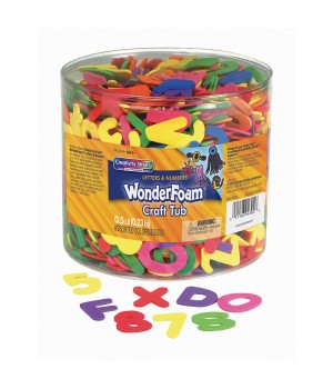 WonderFoam® Craft Tub, Letters and Numbers, Assorted Sizes, 1/2 lb.
