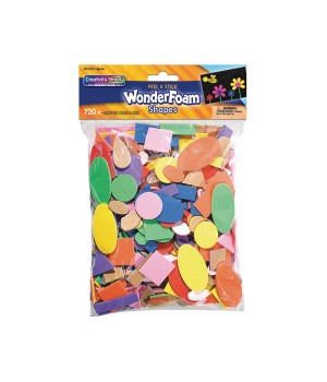 WonderFoam® Peel & Stick Shapes, Assorted Shapes, Colors & Sizes, 720 Pieces