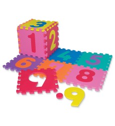 Numbers Puzzle Mat, Assorted Colors, 10" x 10", 20 Pieces/10 Squares