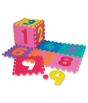 Numbers Puzzle Mat, Assorted Colors, 10" x 10", 20 Pieces/10 Squares