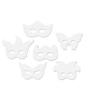 Die-Cut Paper Masks, Mardi Gras Assortment, Assorted Sizes, 24 Pieces