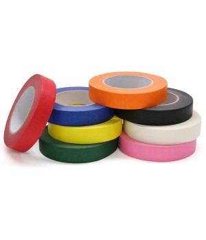Colored Masking Tape, 8 Assorted Colors, 1" x 60 Yards, 8 Rolls