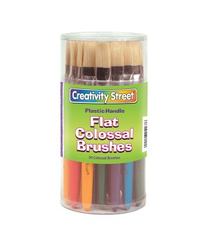 Colossal Brushes, Flat, Assorted Colors, 7.25" Long, 30 Brushes