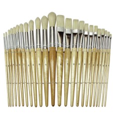 Beginner Paint Brushes, Preschool Brush Set, 6" to 8" long, 24 Brushes