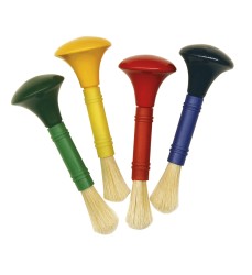 Beginner Paint Brushes, Door Knob Handles, 4 Assorted Colors, 5" Long, 4 Brushes