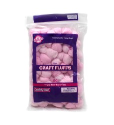 Triple Size Craft Fluffs, Pink, Approx. 1", 100 Pieces