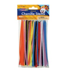 Regular Stems, Assorted Colors, 6" x 4 mm, 100 Count