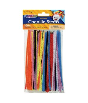 Regular Stems, Assorted Colors, 6" x 4 mm, 100 Count