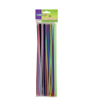 Regular Stems, Assorted Colors, 12" x 4 mm, 100 Pieces