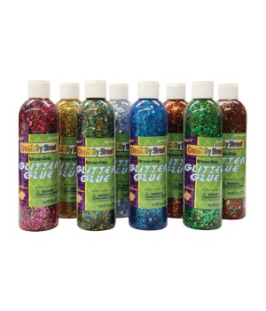 Glitter Glue, Assorted Confetti, 8 fl. oz., 8 Bottles