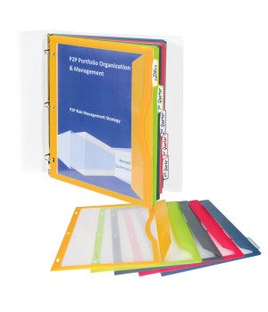 Binder Pockets with Write-On Tabs, Set of 5