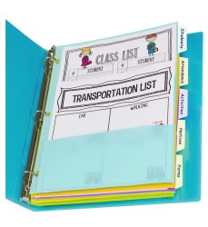 5-Tab Index Dividers with Multi-Pockets, Bright Color Assortment, 8-1/2 x 11