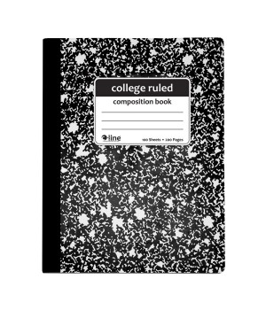 Composition Notebook, 100 Page, College Ruled, Black Marble