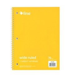 1-Subject Notebook, 70 Page, Wide Ruled, Yellow
