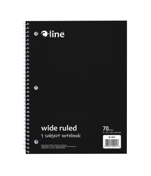1-Subject Notebook, 70 Page, Wide Ruled, Black