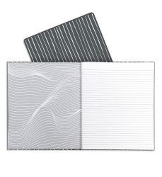 Professional Hardbound Notebook, 96 Page, College Ruled, 8-1/2" x 10-7/8", Charcoal & White Stripes
