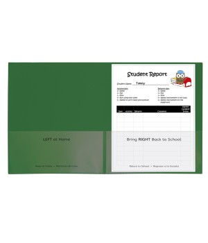 Classroom Connector School-To-Home Folders, Green, Box of 25