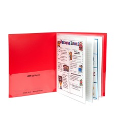 Classroom Connector Multi-Pocket Folders, Red, Box of 15