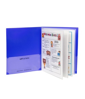 Classroom Connector Multi-Pocket Folders, Blue, Box of 15