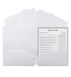 C-Line® Two-Pocket Poly Portfolio with Three-Hole Punch, White
