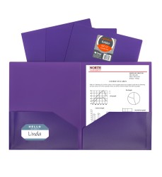 Two-Pocket Heavyweight Poly Portfolio Folder, Purple,1 Each