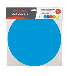 Dry Erase Dot Decals, Assorted, 11", Pack of 5