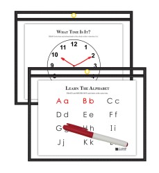 Reusable Dry Erase Pockets, 9" x 12", Black