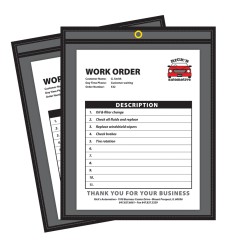 Shop Ticket Holders, Stitched, One Side Clear, 9" x 12", Box of 25