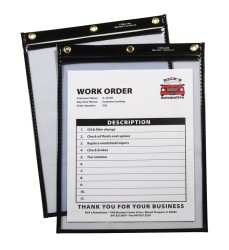 Shop ticket holders (stitched) both sides clear, super heavyweight plus, black, 9 x 12, 15/BX