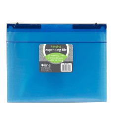 Expanding File Folder, 13-Pocket, Hanging Tabs, Bright Blue