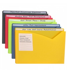 Write-On Poly File Jackets, Assorted colors, Pack of 10