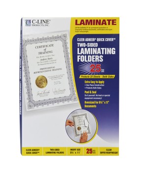 Super Heavyweight Cleer Adheer Quick Cover Laminating Pockets, Box of 25