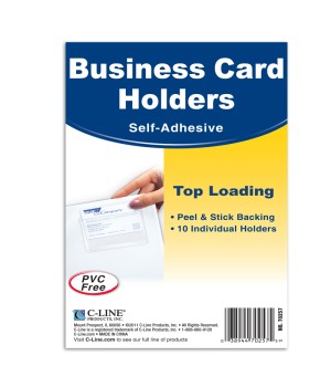 Peel & stick business card holders, top load, 2 x 3½, 10/PK, 5PK/BX