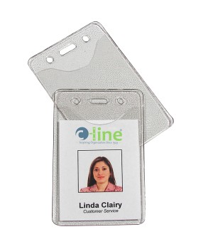 Heavy Duty ID Badge Holders, Vinyl, Vertical, 2-3/8 x 3-3/8, Box of 100