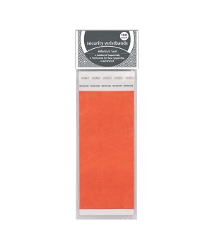 DuPont Tyvek Security Wristband, Orange, 3/4" Width, 10" Length, Pack of 100