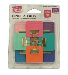 Binder Tabs, Assorted Gold Plated, Pack of 8
