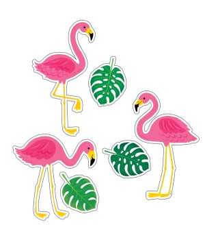 Palm Paradise Flamingo Fun 6" Designer Cut-Outs, Pack of 72