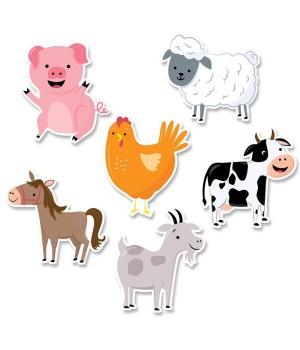 Farm Friends 6" Designer Cut-Outs, Pack of 36