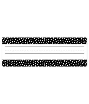 Messy Dots on Black Name Plates, 9-1/2" x 3-1/4", Pack of 36