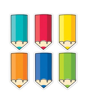 Core Decor Colorful Doodle Pencils 6 Inch Designer Cut-Outs, Pack of 72