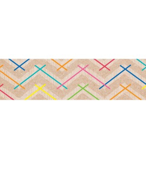 Krafty Pop Colorful Kraft Chevron EZ Border, 48 Feet