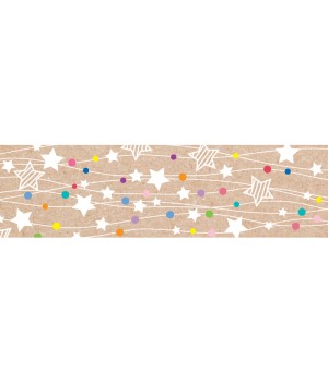 Krafty Pop Colorful Kraft Stars on Strings EZ Border, 48 Feet