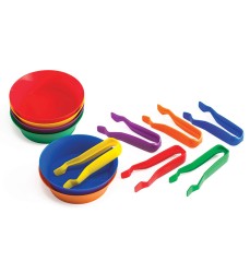 Sorting Bowls & Tweezers - Set of 12 - 18m+ - 6 Colors